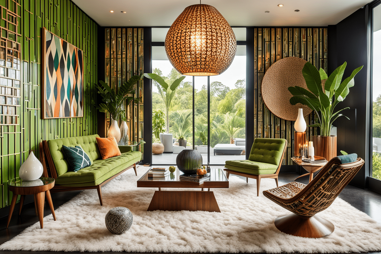 mid century modern living room