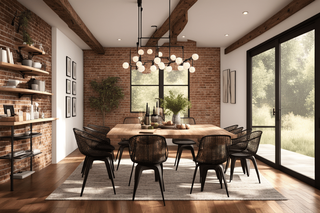 modern rustic interior design dining room