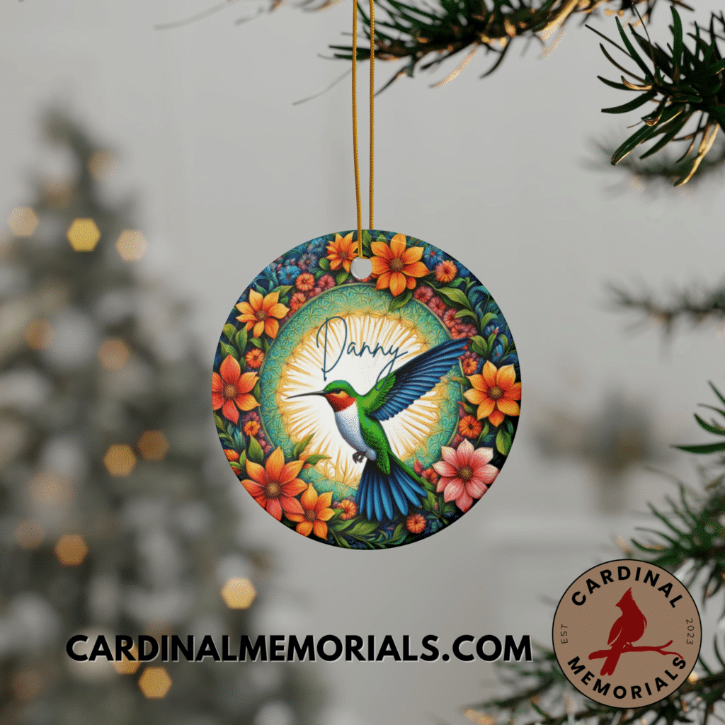 personalized hummingbird ornament