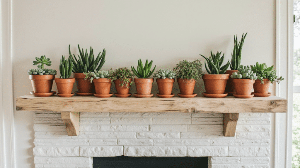 fireplace mantle - Spring mantel decor