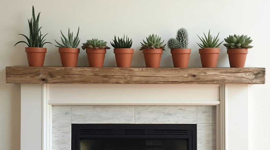 fireplace mantle - Spring mantel decor