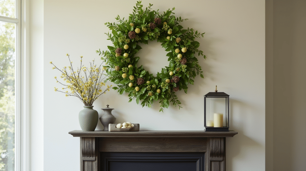 fireplace mantle - Spring mantel decor ideas