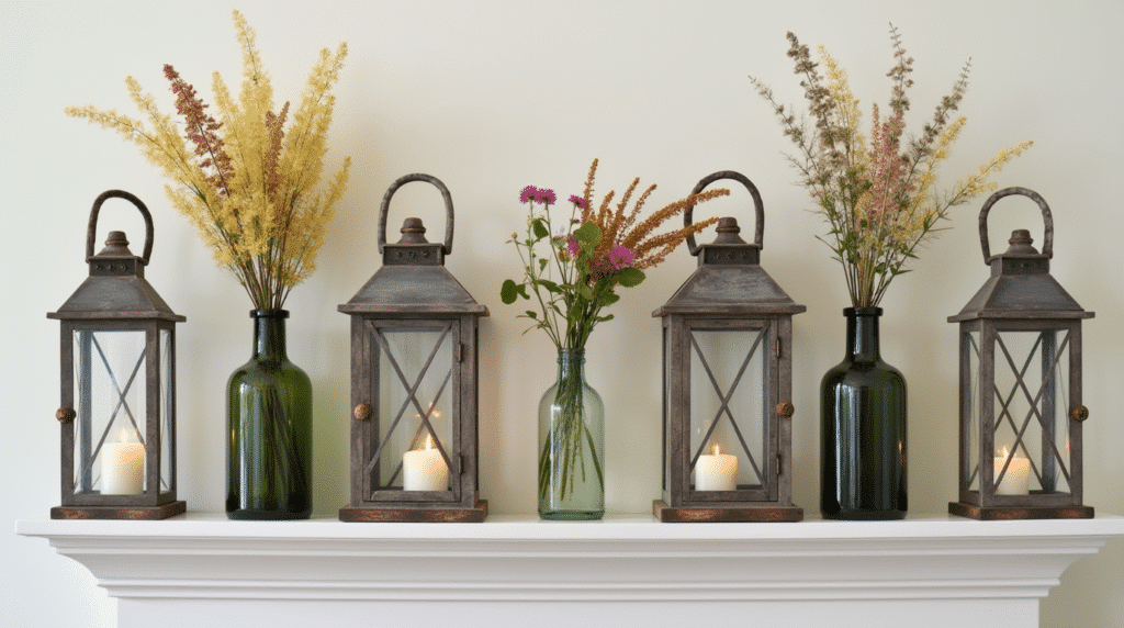 fireplace mantle - Spring mantel decor ideas