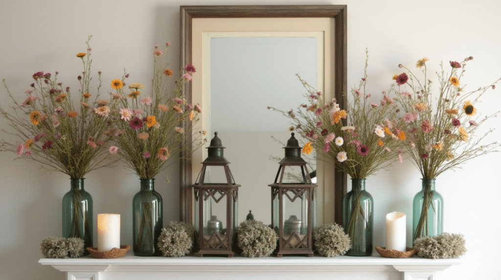 fireplace mantle - Spring mantel decor ideas