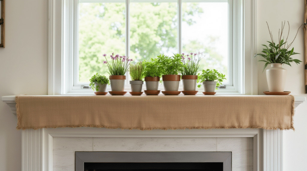 fireplace mantle - Spring mantel decor ideas