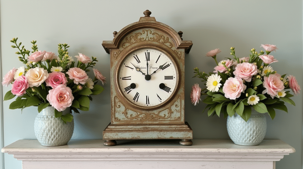 fireplace mantle - Spring mantel decor