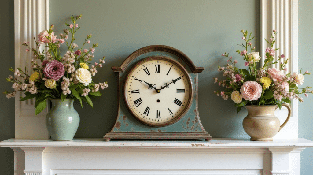 fireplace mantle - Spring mantel decor