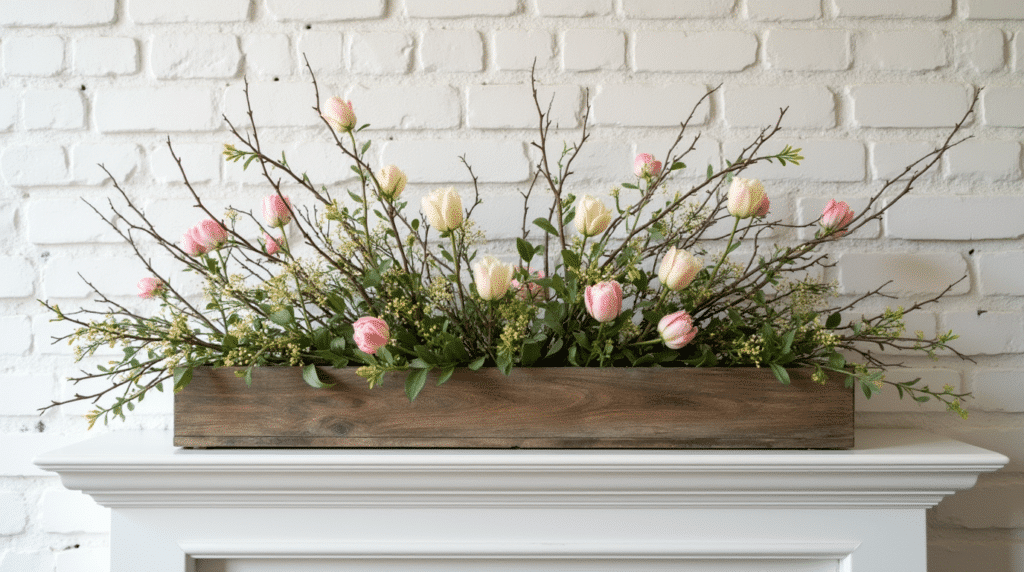 fireplace mantle - Spring mantel decor ideas