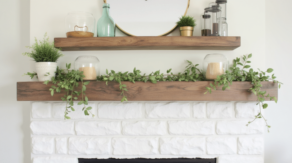 fireplace mantle - Spring mantel decor