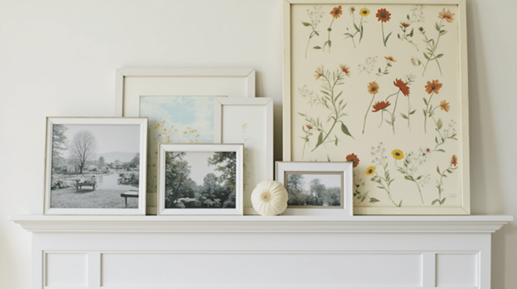 fireplace mantle - Spring mantel decor