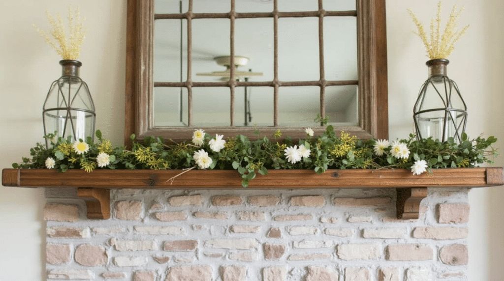 fireplace mantle - Spring mantel decor ideas