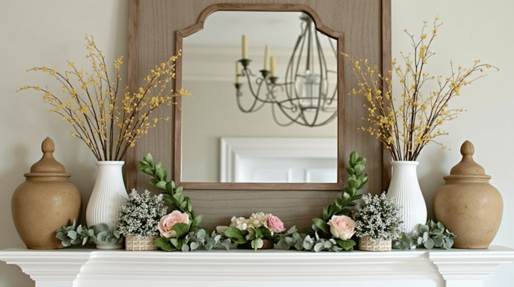 fireplace mantle - Spring mantel decor ideas