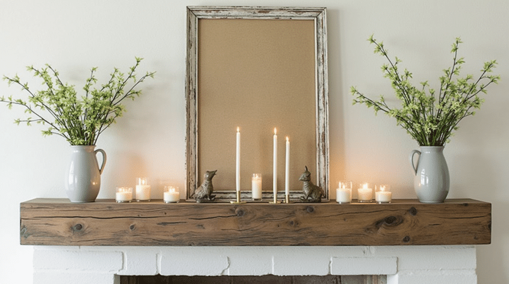 fireplace mantle - Spring mantel decor ideas