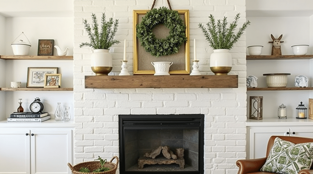 fireplace mantle - Spring mantel decor ideas