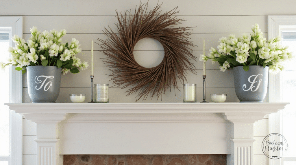 fireplace mantle - Spring mantel decor ideas