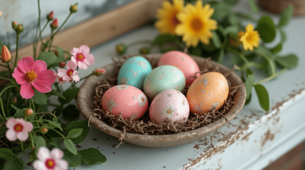 fireplace mantle - Spring mantel decor