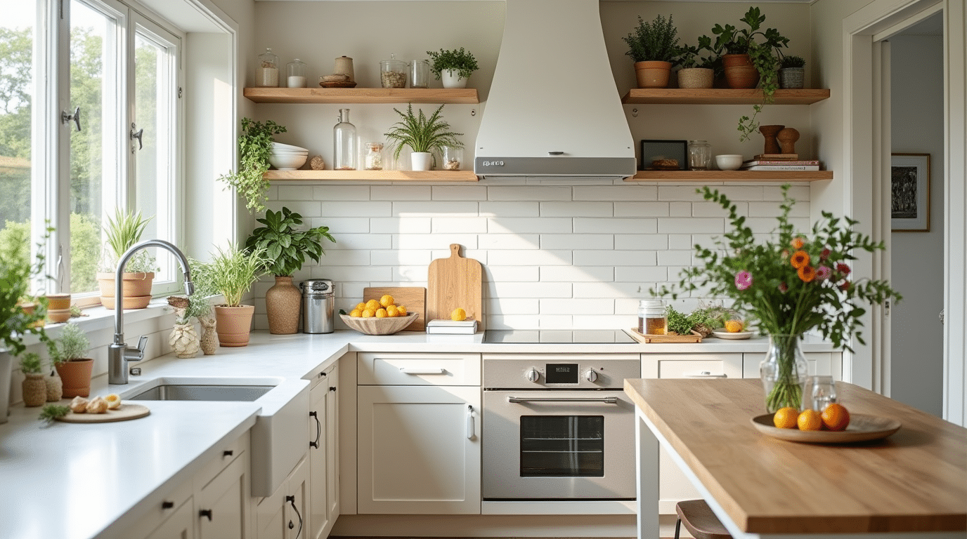 warm white kitchen