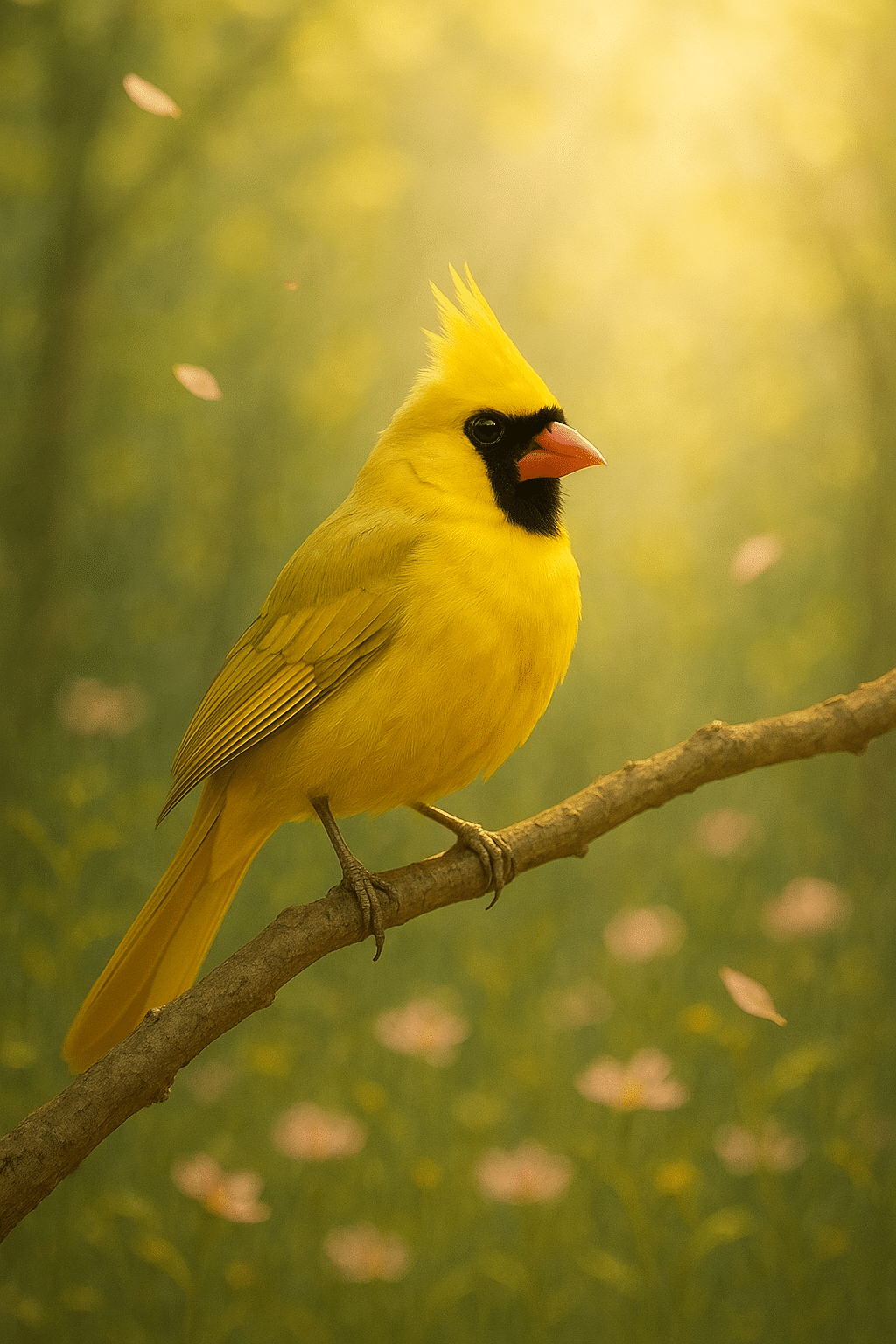 yellow cardinal bird