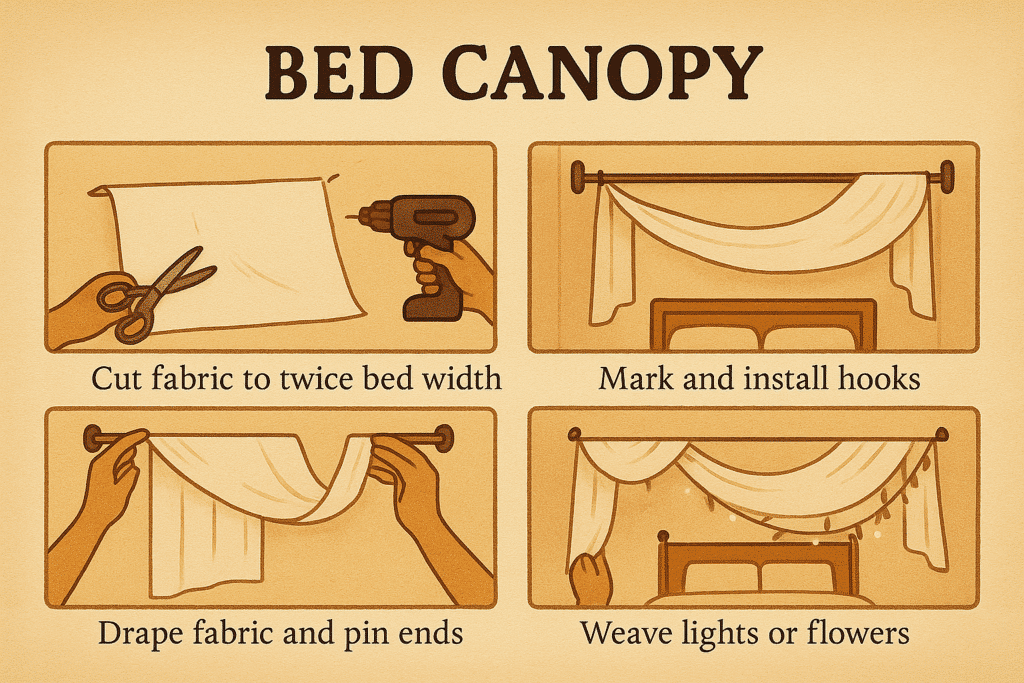 DIY Bedroom Decor Bed Canopy Tutorial