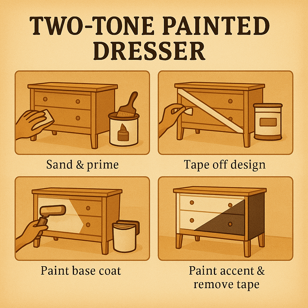 DIY Bedroom Decor Painted Dresser