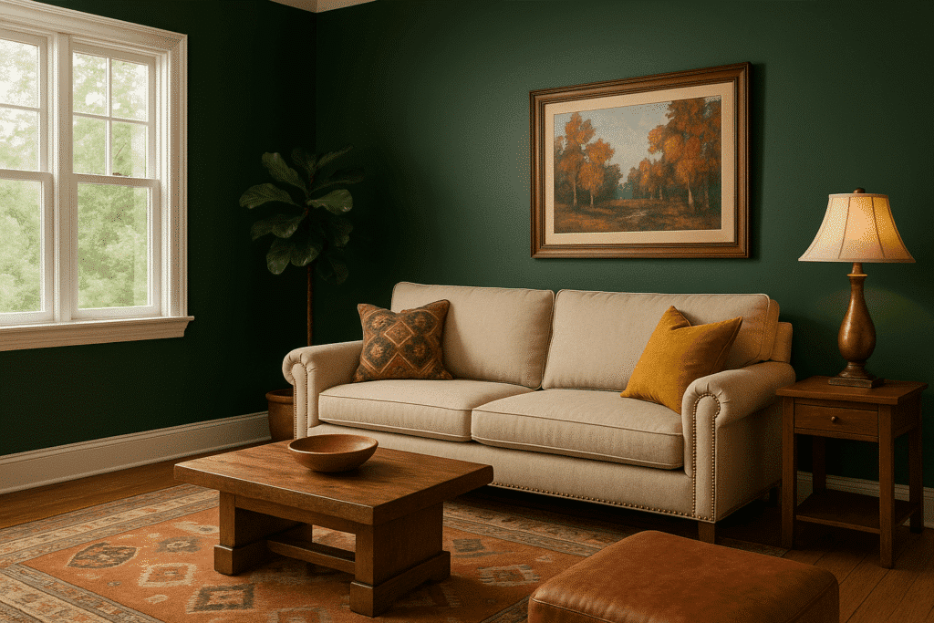 living room paint colors forest green