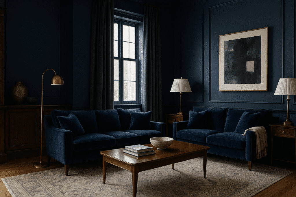 living room paint colors navy blue