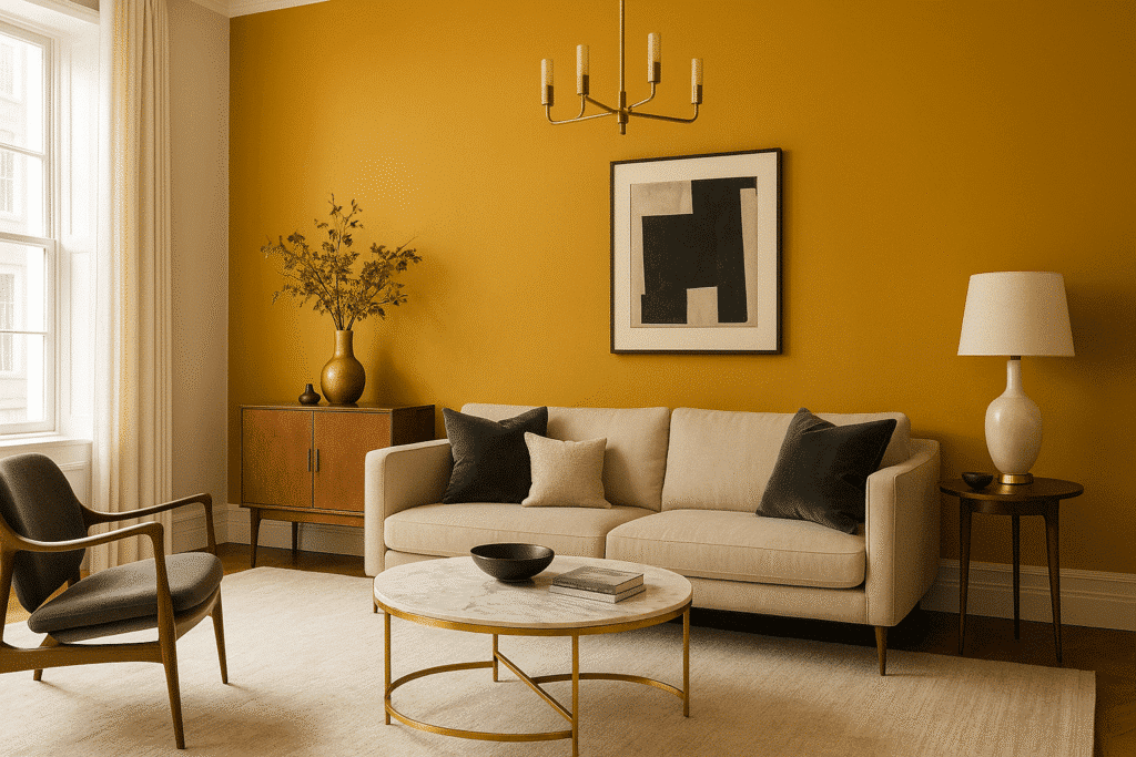 living room paint colors mustard yellow