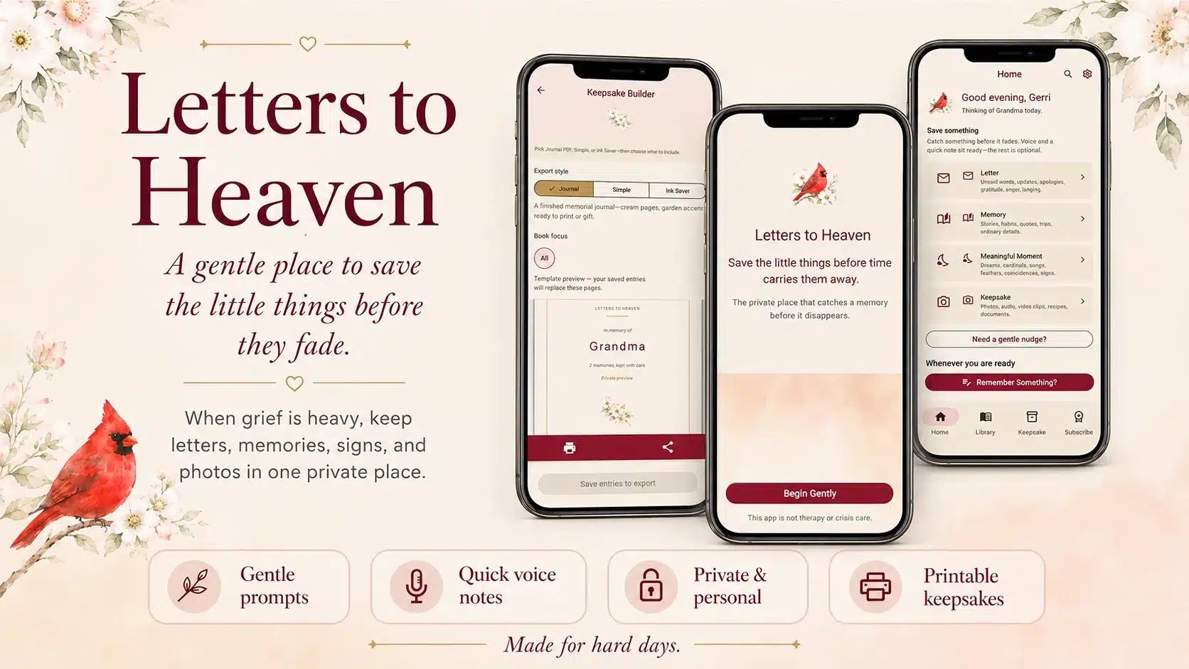 Letters to Heaven Grief Journal App